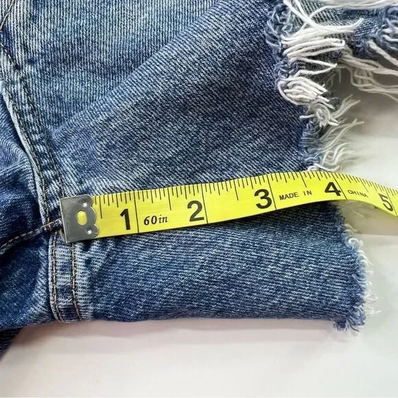 Re/Done 50s Cut Off Button Fly Distressed Denim Shorts Medium Raf 30 - Picture 12 of 13